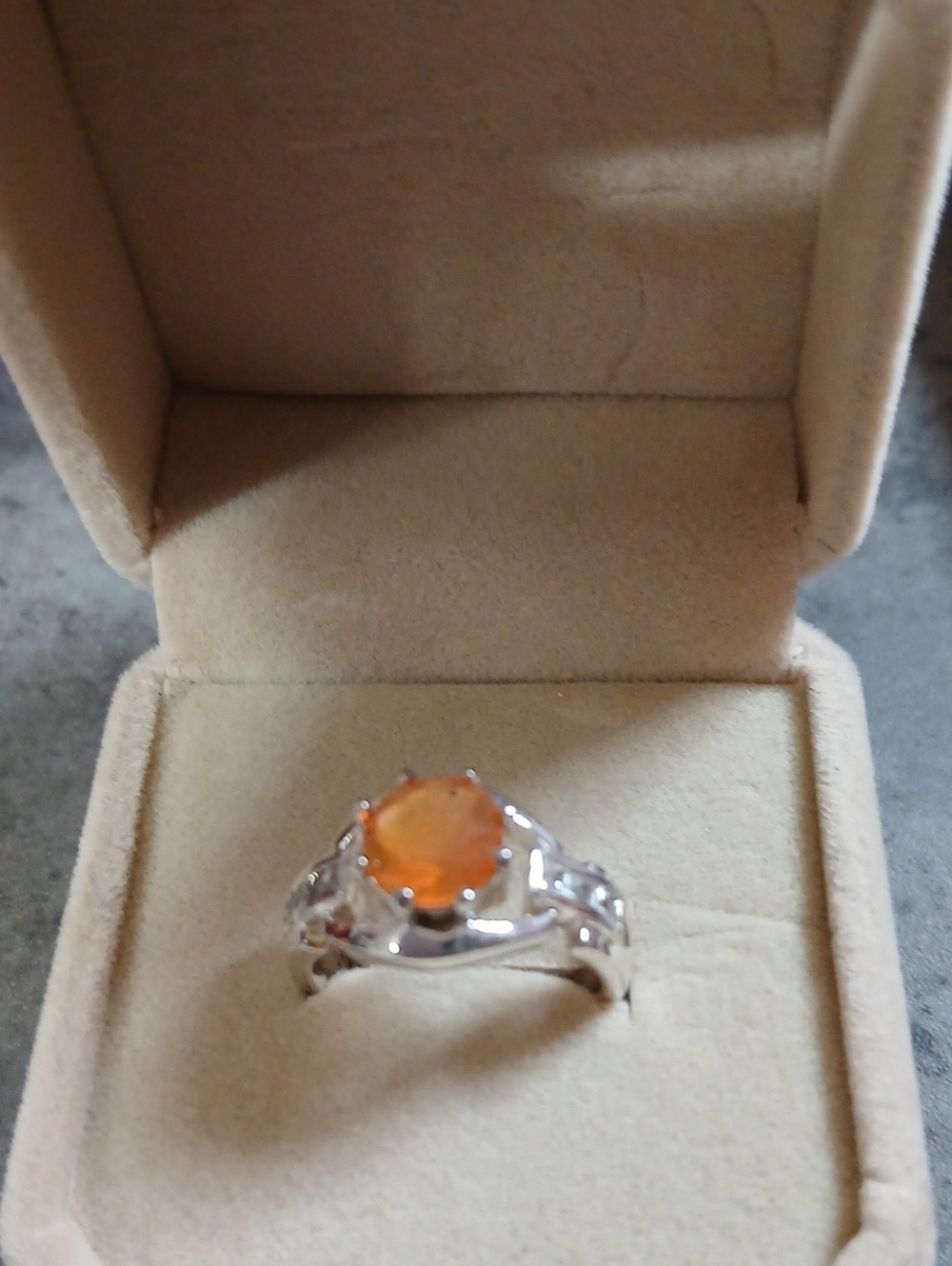 Vintage Mexican Fire Opal Size 6.75 Silver Ring